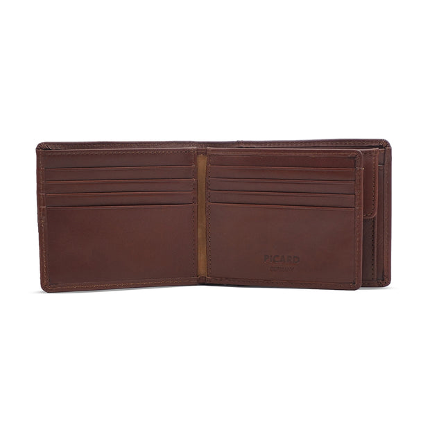 Picard Casablanca Men's Leather Centre Flap Wallet with Window and Coin Compartment (Tan)