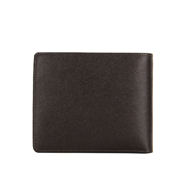 Picard Saffiano  Men's Bifold  Leather Wallet with Centre Cards Flap and Coin Pouch (Cafe)