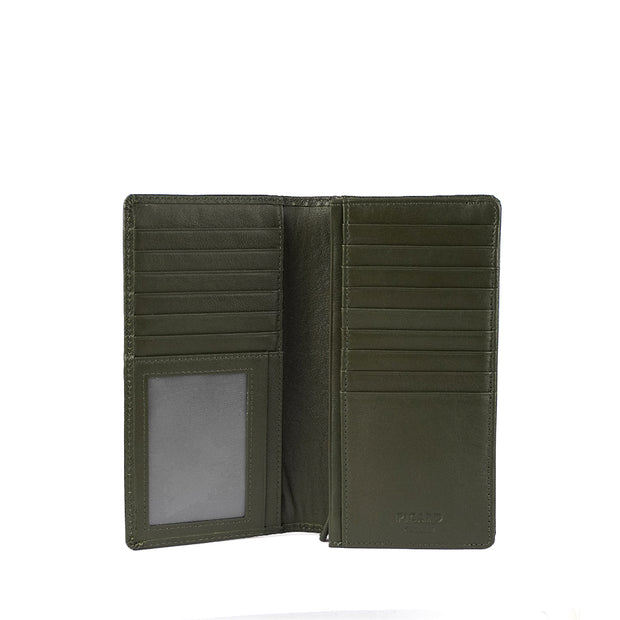 Picard Saffiano  Men's  Long Leather Wallet (Military Green)