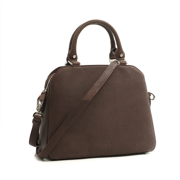 Picard Buffalo Top Handle Ladies Leather Bag with Removable Adjustable Strap (Cafe-burgundy)
