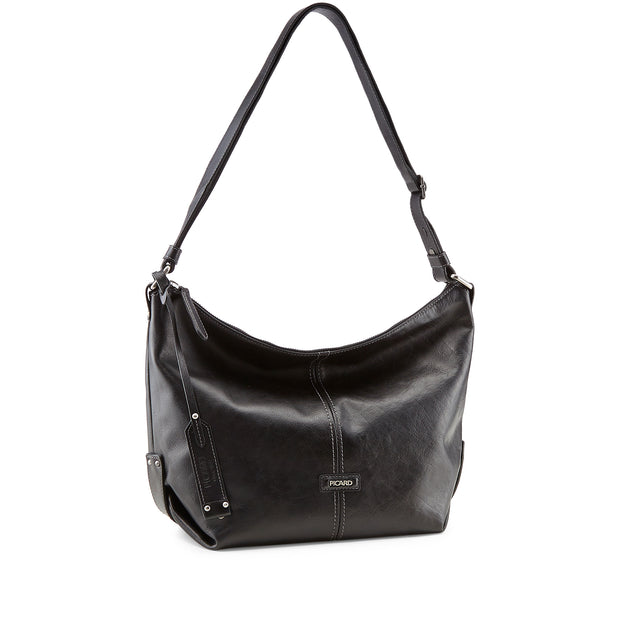 Picard Eternity Leather Multi-function Ladies Shoulder Bag / Hobo  (Black)