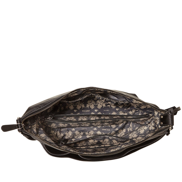 Picard Eternity Leather Multi-function Ladies Shoulder Bag / Hobo  (Black)
