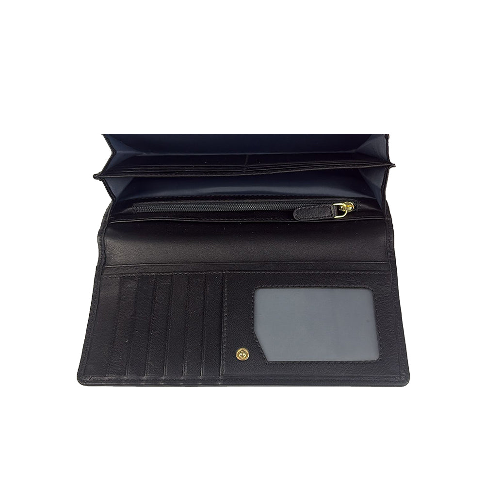 Picard Belinda Ladies Leather 3/4 Flap Long Wallet (Black