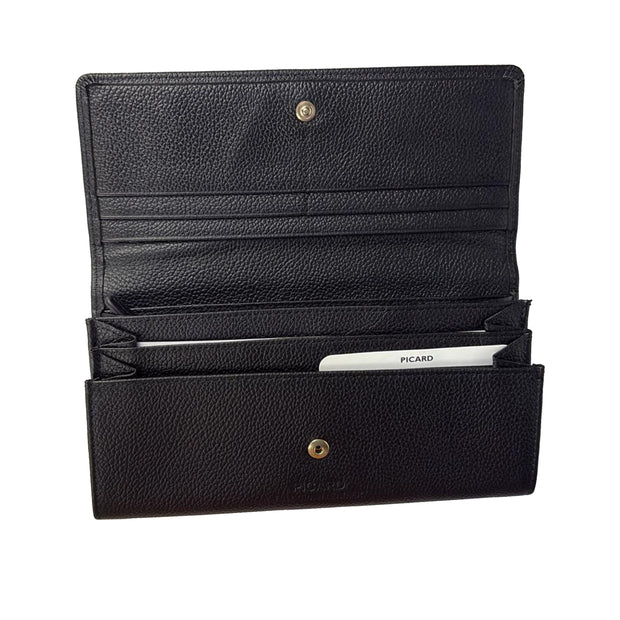 PICARD ELBE LEATHER 3/4 FLAP LONG WALLET (Brown)