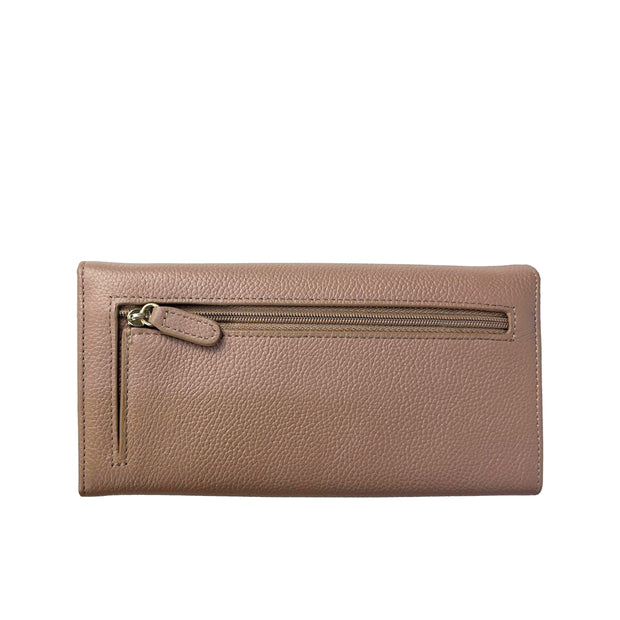 PICARD ELBE LEATHER 3/4 FLAP LONG WALLET (Brown)