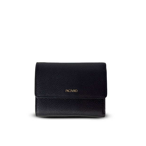 PICARD ELBE LEATHER TRIFOLD MEDIUM SIZE WALLET (Black)