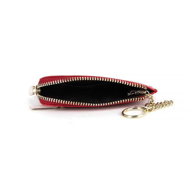 Picard Lauren Leather Coin Pouch with  Key Ring (Red)