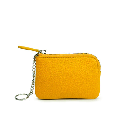 Picard Pure Leather Coin Pouch with Key Ring (Yellow)