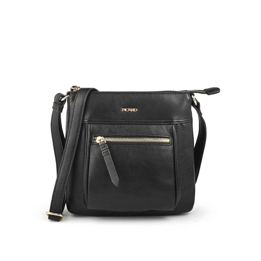 Sac Bandoulière PICARD Sidle Crossbody - Cuir De Vache Noir - Neuf Avec étiquettes - Ajustable