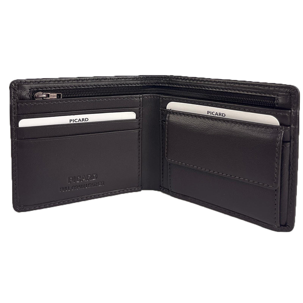 Picard Berlin Men's Leather Bifold Wallet with Zip & Coin