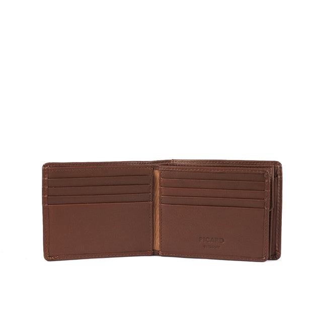 Picard Brooklyn Men's Leather Wallet with Centre Flap and Coin Compartment (Black)