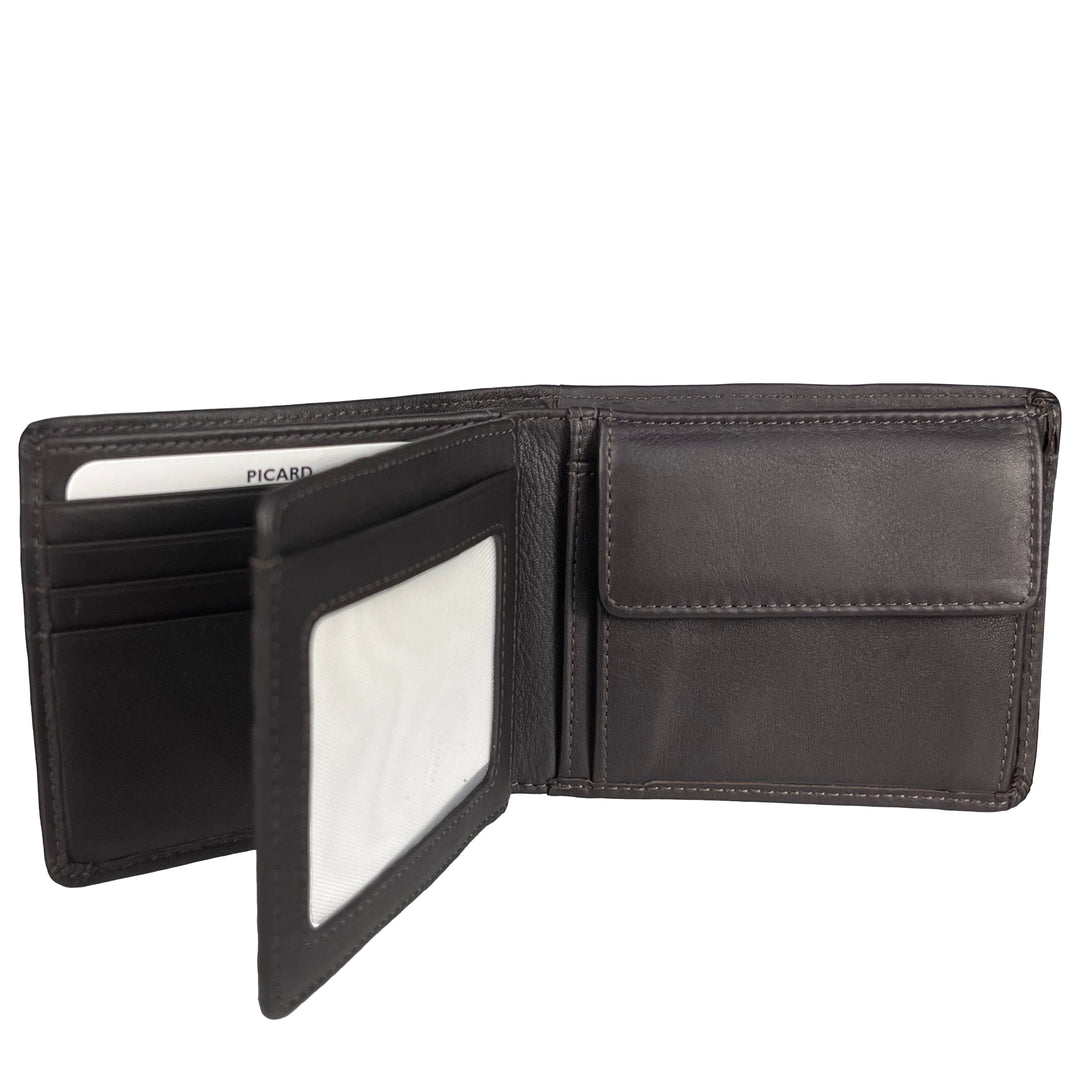 Brooklyn Leather Wallet with Centre Flap and Coin Compartment