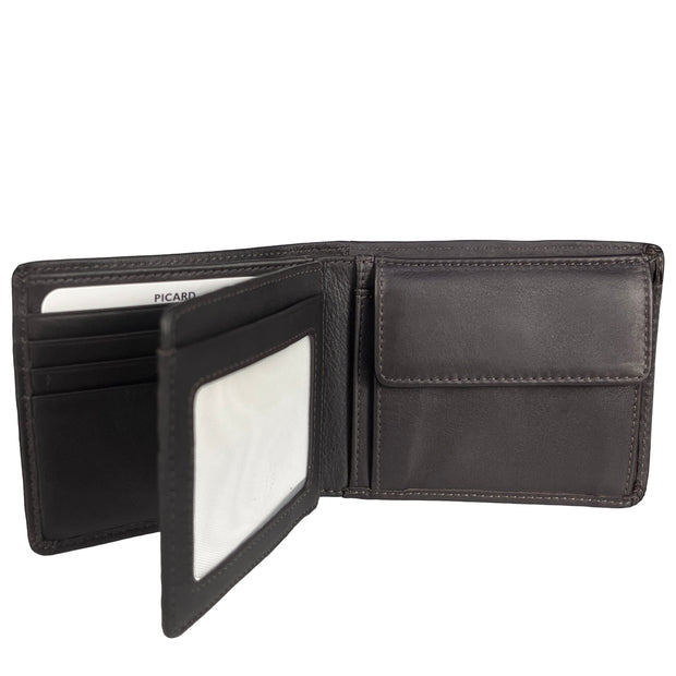 Picard Brooklyn Men's Leather Bifold Wallet with Centre Flap and Coin Compartment (Brown)