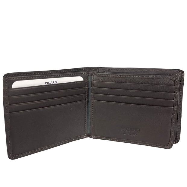 Picard Brooklyn Men's Leather Bifold Wallet with Centre Flap and Coin Compartment (Brown)