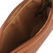 Picard Buffalo Leather Coin Pouch with Double Key Rings (Tan)