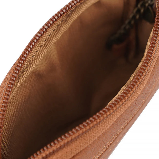Picard Buffalo Leather Coin Pouch with Double Key Rings (Tan)