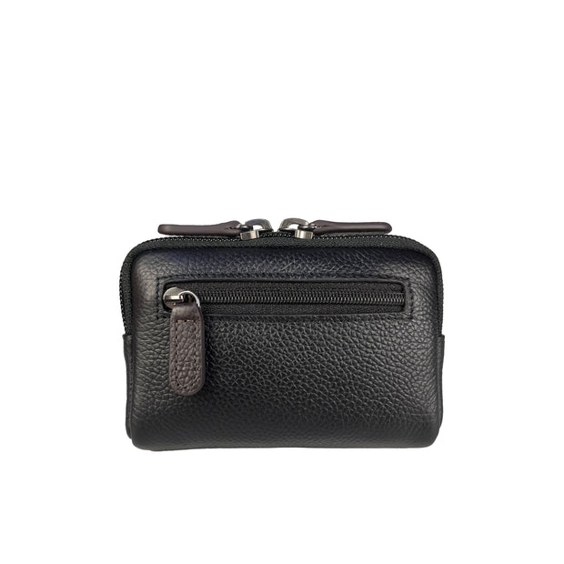 Picard Cologne Men's Leather Coin Pouch With Key Holder (Black with Dark Brown  Accent) (Copy)