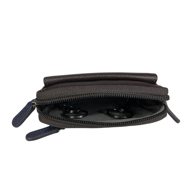 Picard Cologne Men's Leather Coin Pouch With Key Holder (Black with Dark Brown  Accent) (Copy)
