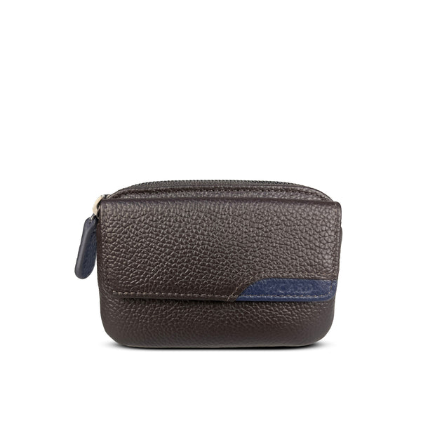 Picard Cologne Leather Coin Pouch with Key Ring (Dark Brown)