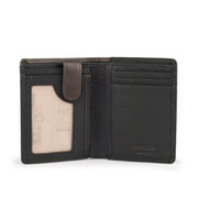 Picard Munich Men's Bifold Leather Wallet with Zipped Coin Compartment (Black)