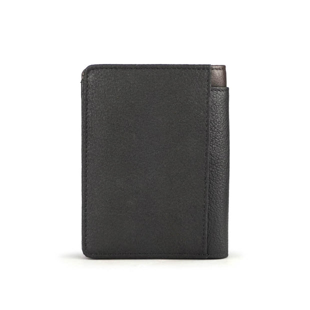 Picard Munich Men's Bifold Leather Wallet with Zipped Coin Compartment (Black)