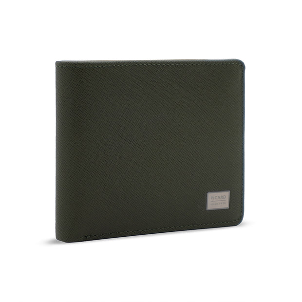 Picard Saffiano Men's  Leather Wallet with Coin Pouch (Military Green)