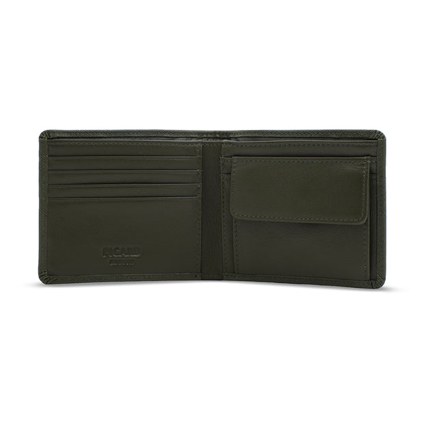 Picard Saffiano Men's  Leather Wallet with Coin Pouch (Military Green)