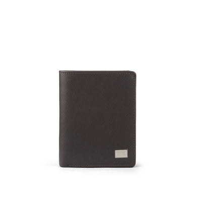 Picard Saffiano Men's Vertical Leather Wallet with Centre Flap and Coin Pouch (Cafe)
