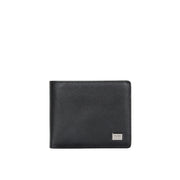 Picard Saffiano Men's Bifold Leather Wallet with Card Window (Black)