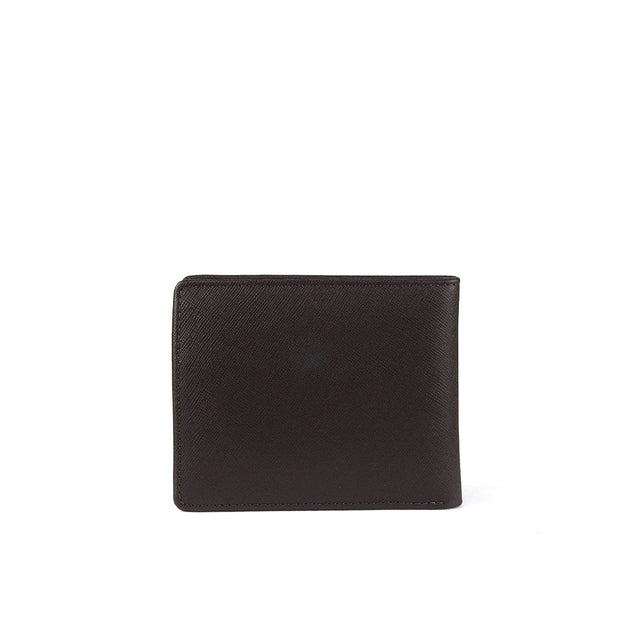 Picard Saffiano Men's Leather Wallet with Card Window and Coin Compartment (Cafe)