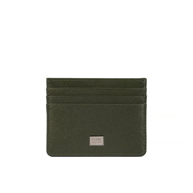 Picard Saffiano Leather Card Holder (Military Green)