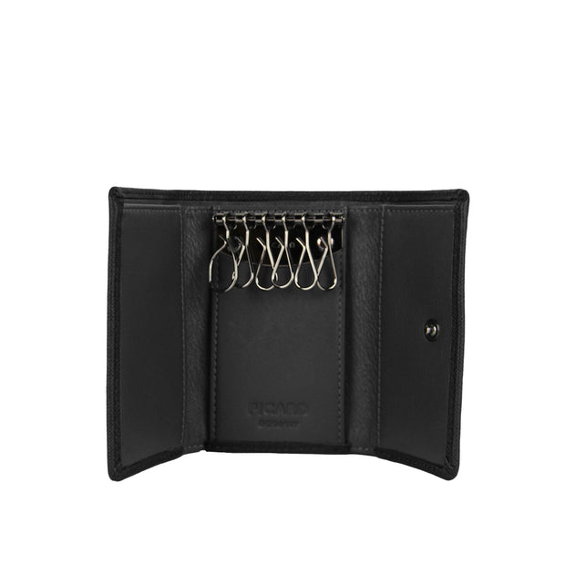 Picard Saffiano Leather Key Holder with Dollar Compartment (Navy)