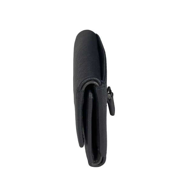 Picard Saffiano Leather Key Holder with Dollar Compartment (Navy)