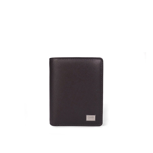 Picard Saffiano Bifold Leather Wallet with Card Window (Cafe)