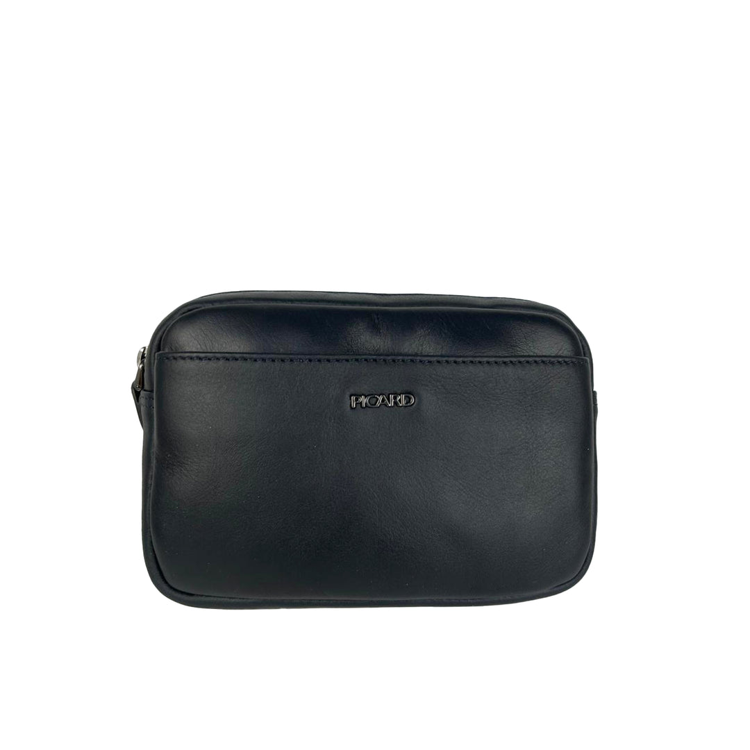 Sac Bandoulière Crossbody PICARD En Cuir De Vache Noir - Modèle Casual, Réglable