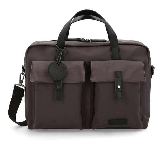 Picard Calahari Lightweight Briefcase with Adjustable Detachable Strap (Charcoal Black)