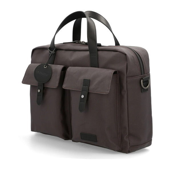 Picard Calahari Lightweight Briefcase with Adjustable Detachable Strap (Charcoal Black)