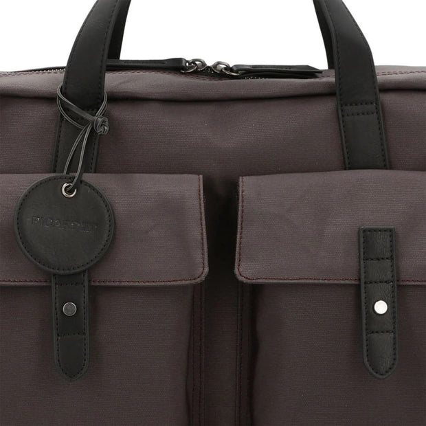 Picard Calahari Lightweight Briefcase with Adjustable Detachable Strap (Charcoal)