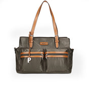 Picard Sonja Ladies Lightweight Water- Resistant Nylon Shopper Tote Bag th Sling (Grey)