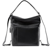 Picard Pure Leather Multi-function Ladies Shoulder Bag / Backpack / Hand Carry Bag / Arm Carry Bag (Black)