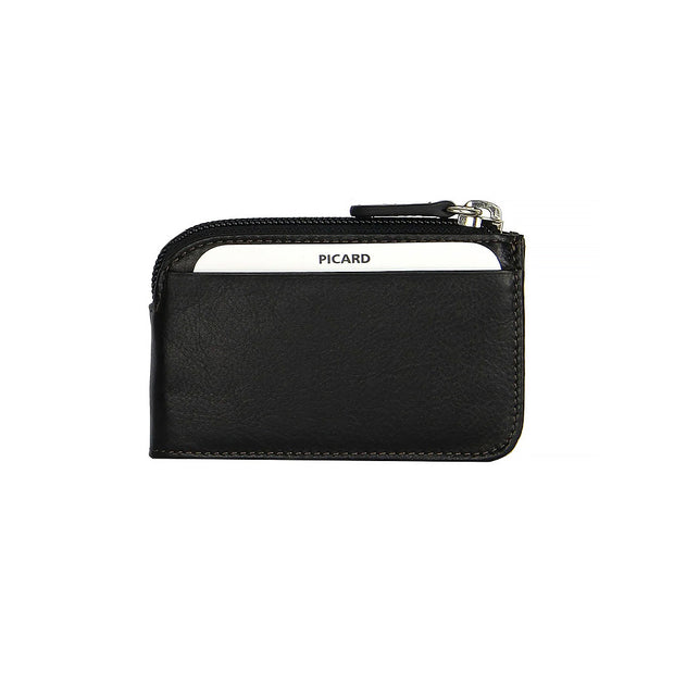 Picard Brooklyn Men's Leather Coin Pouch with Key Holder (Black)