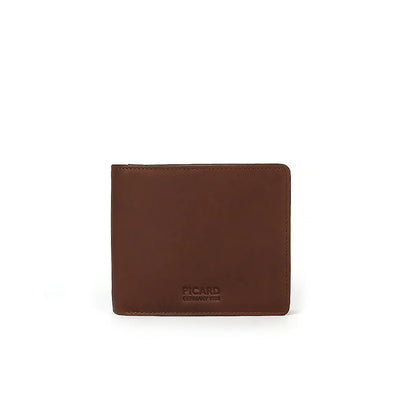Picard Brooklyn Men's Leather Bifold Wallet with Centre Flap and Coin Compartment (Brown)