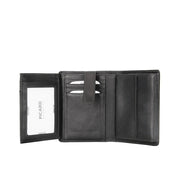Picard Brooklyn Men's Trifold Leather Wallet With Coin Compartment (Black)