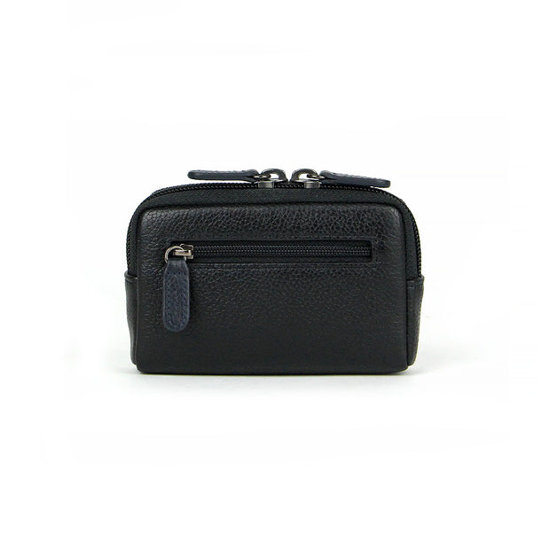 Picard Cologne Men's Leather Coin Pouch With Key Ring (Black)