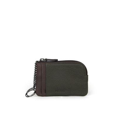 Picard Dallas Leather Coin Pouch with Key Ring (Khaki)