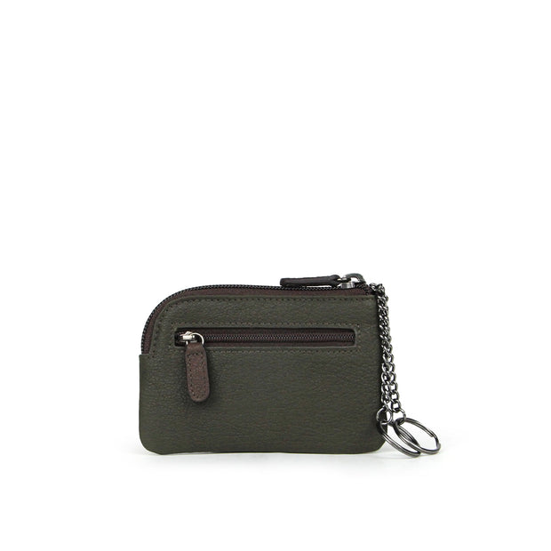 Picard Dallas Leather Coin Pouch with Key Ring (Khaki)