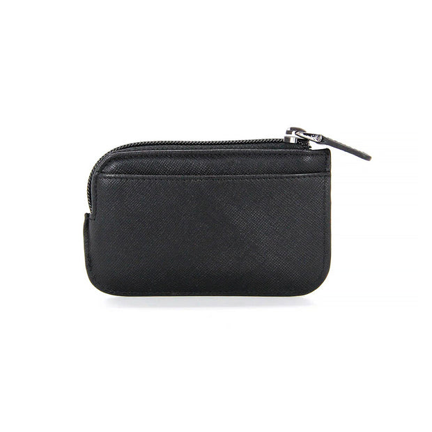 Picard Saffiano Men's Leather Coin Pouch With Key Holder (Black)