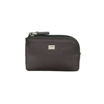 Picard Saffiano Men's Leather Coin Pouch With Key Holder (Cafe)
