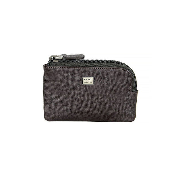 Picard Saffiano Men's Leather Coin Pouch With Key Holder (Cafe)