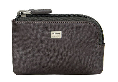 Picard Saffiano Men's Leather Coin Pouch With Key Holder (Cafe)